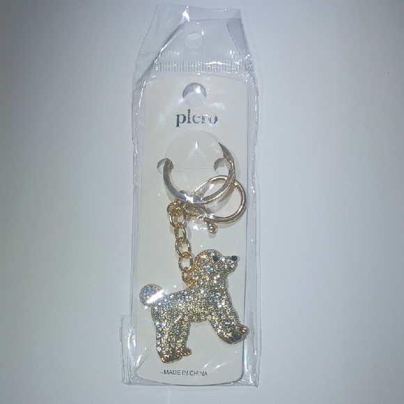 Accessories - Plero Gold Glitter Poodle Keychain